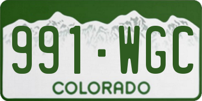 CO license plate 991WGC