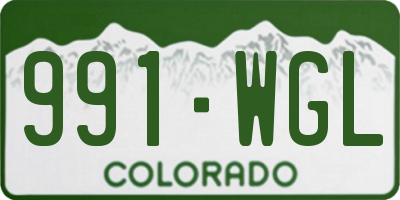 CO license plate 991WGL