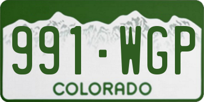 CO license plate 991WGP