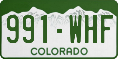 CO license plate 991WHF