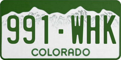 CO license plate 991WHK