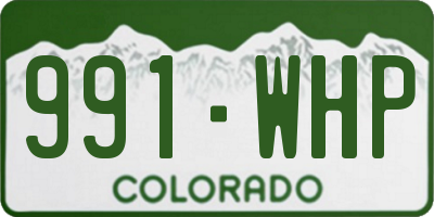 CO license plate 991WHP