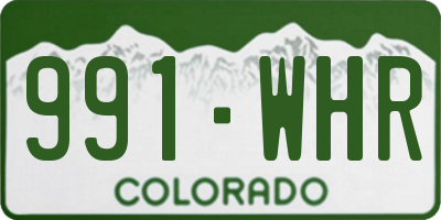 CO license plate 991WHR