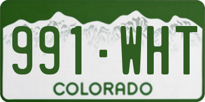 CO license plate 991WHT