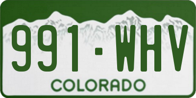 CO license plate 991WHV