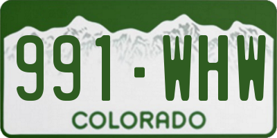 CO license plate 991WHW