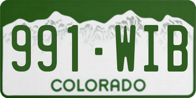 CO license plate 991WIB