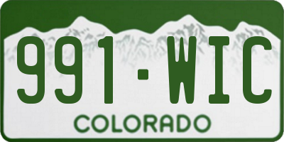 CO license plate 991WIC