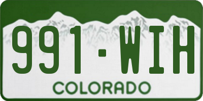 CO license plate 991WIH