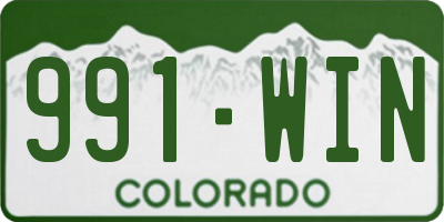 CO license plate 991WIN