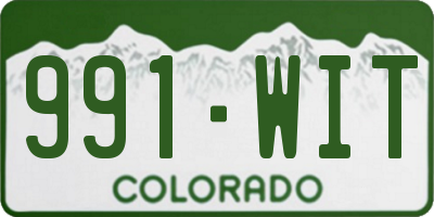 CO license plate 991WIT