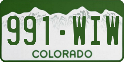 CO license plate 991WIW