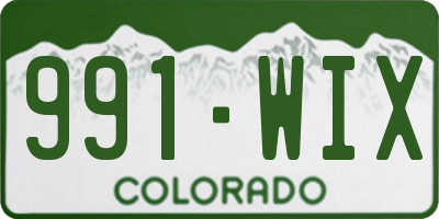 CO license plate 991WIX