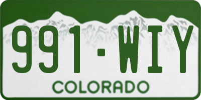 CO license plate 991WIY