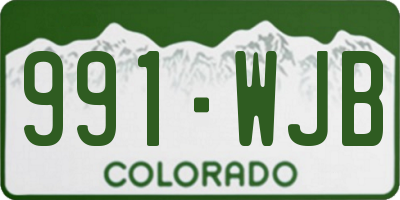 CO license plate 991WJB