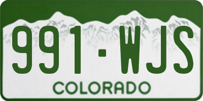 CO license plate 991WJS