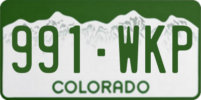 CO license plate 991WKP