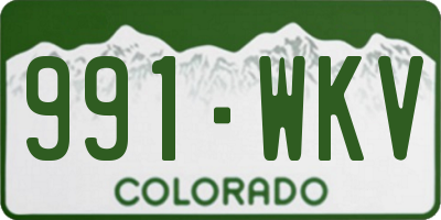 CO license plate 991WKV