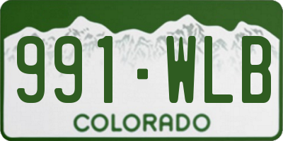 CO license plate 991WLB