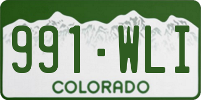 CO license plate 991WLI