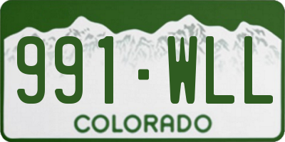 CO license plate 991WLL
