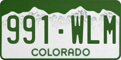 CO license plate 991WLM