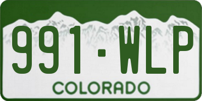CO license plate 991WLP