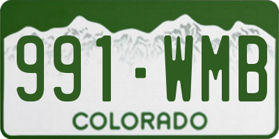 CO license plate 991WMB