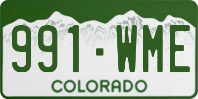 CO license plate 991WME