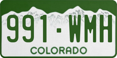 CO license plate 991WMH