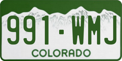 CO license plate 991WMJ