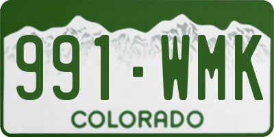 CO license plate 991WMK