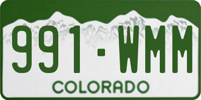 CO license plate 991WMM