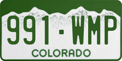 CO license plate 991WMP