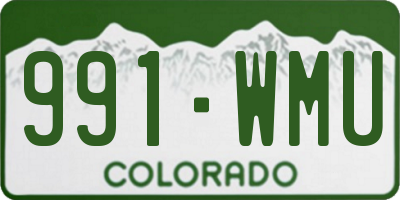 CO license plate 991WMU