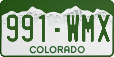CO license plate 991WMX