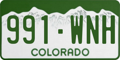 CO license plate 991WNH