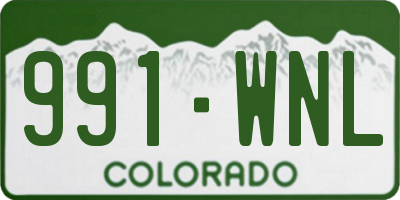 CO license plate 991WNL