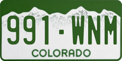 CO license plate 991WNM