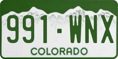 CO license plate 991WNX