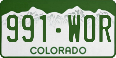 CO license plate 991WOR
