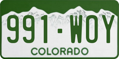 CO license plate 991WOY