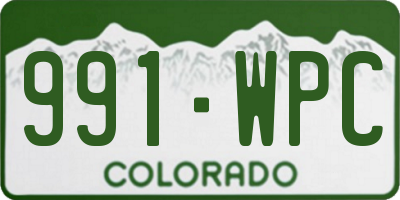 CO license plate 991WPC