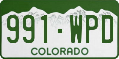 CO license plate 991WPD