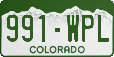 CO license plate 991WPL