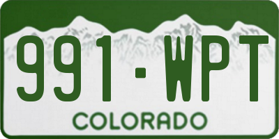 CO license plate 991WPT
