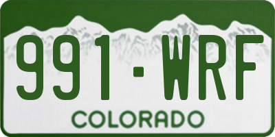 CO license plate 991WRF