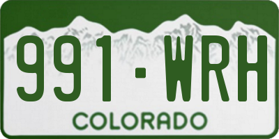 CO license plate 991WRH