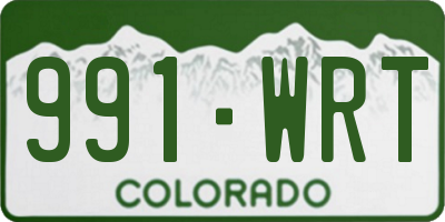 CO license plate 991WRT