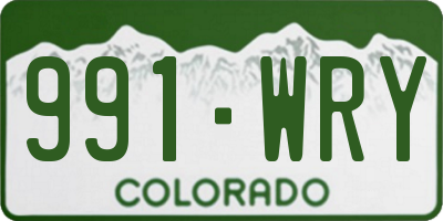 CO license plate 991WRY